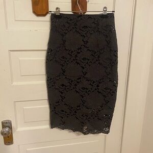 Philosophy Charcoal Lace Pencil Skirt